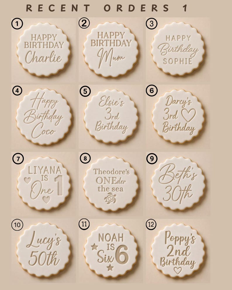 Personalised Cookie Stamp, Custom Fondant Embosser, Baking Tool, Fits M&S cookies, Cookie Cutter bild 4