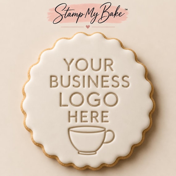 Custom Business Logo Cookie Stamp • Personalized Fondant Embosser