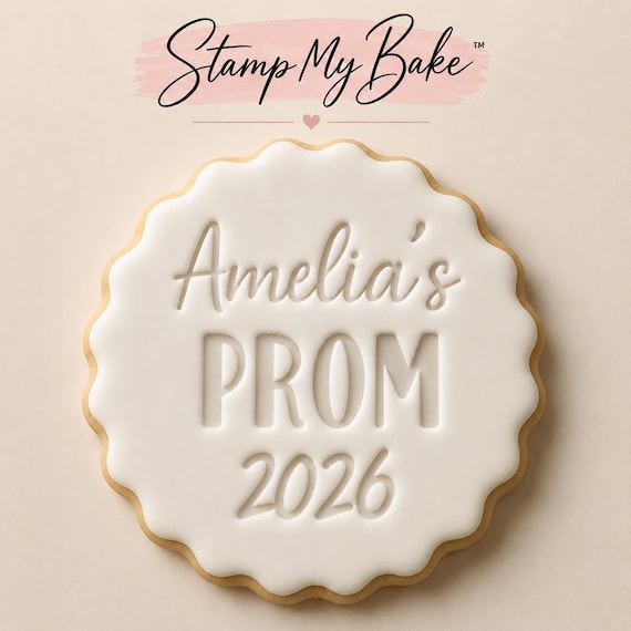 Custom Prom 2026 Cookie Stamp, Embosser, Biscuit Cutter, UK Made