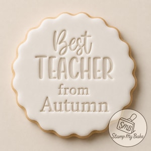 Personalised Cookie Stamp, Custom Fondant Embosser, Baking Tool, Fits M&S cookies, Cookie Cutter bild 15