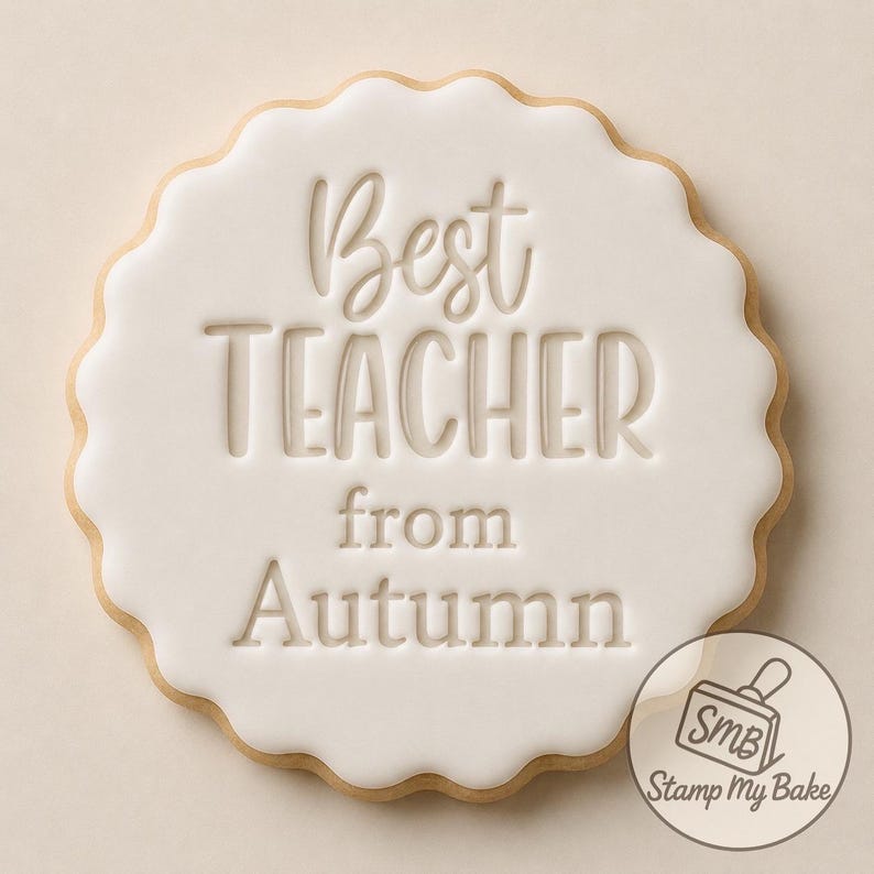 Personalised Cookie Stamp, Custom Fondant Embosser, Baking Tool, Fits M&S cookies, Cookie Cutter bild 15