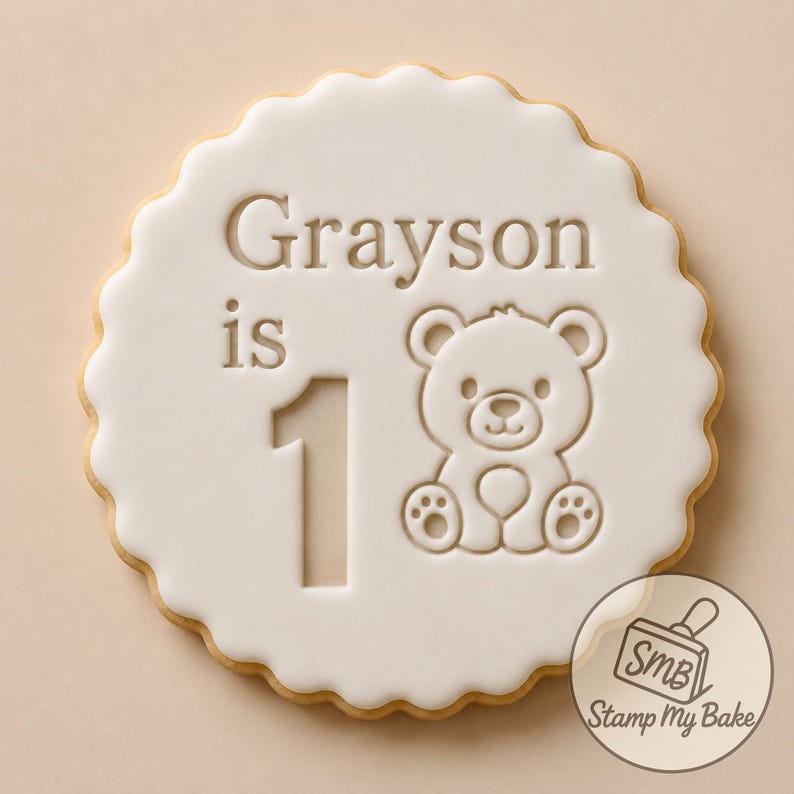 Personalised Cookie Stamp, Custom Fondant Embosser, Baking Tool, Fits M&S cookies, Cookie Cutter bild 18