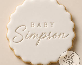 Custom Baby Name Cookie Stamp, Embosser for Fondant Biscuits (UK Made)