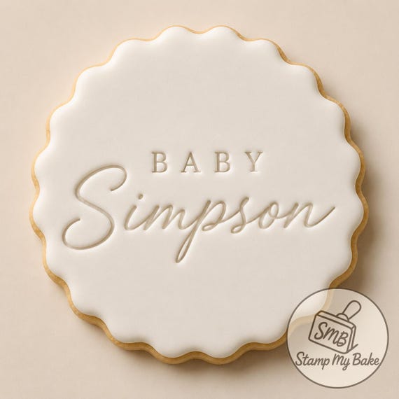 Custom Baby Name Cookie Stamp, Embosser for Fondant Biscuits (UK Made)