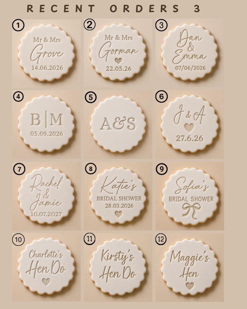 Personalised Cookie Stamp, Custom Fondant Embosser, Baking Tool, Fits M&S cookies, Cookie Cutter bild 6
