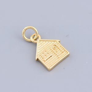 Unique House Pendant 18K Gold Filled Cottage Home Jewelry Charm Perfect Gift For Women And Teens 13x10mm