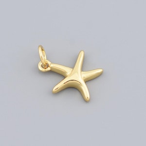 Cute 18K Gold Filled Tiny Starfish Pendant for Beach Inspired DIY Necklace and Bracelet Making 13.5x11.5mm