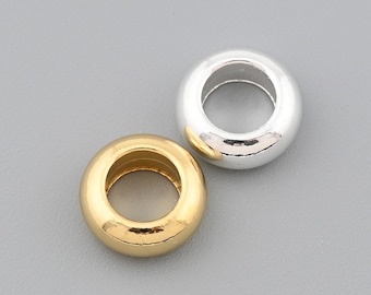 Elegant 18K Gold Filled and Silver Rounded Spacer Beads with Smooth Polished Finish for Premium Jewelry Making 11mm 10Pcs