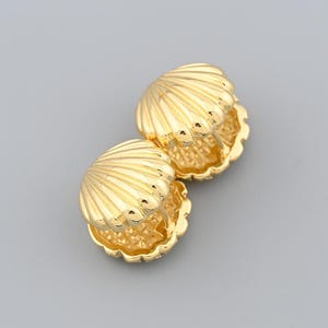 Luxury 18K Gold Filled Seashell Shape Lock Clasp Connector For Handmade Jewelry Bracelet Necklace 15.2x15.7mm