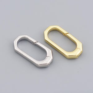 Angular 18K Gold Filled Rectangular Spring Lock Clasp for Jewelry Making, Sturdy Connector for Necklaces and Bracelets 20x10mm