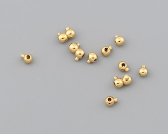 Functional 18K Gold Filled Stopper Beads with Smooth Round Shape for Bracelet Positioning and Elegant Jewelry Making 3mm 10Pcs