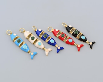 Collier pendentif poisson en émail Vintage, bijoux aquatiques Collier pendentif poisson en émail Vintage, bijoux aquatiques