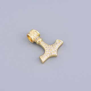 Vintageparts – 4 Ciondoli Martello Di Thor Mjöllnir In Metallo (37 Mm) – Amuleti Vichinghi Per Collane Uomo