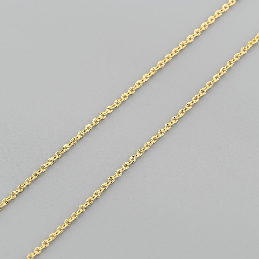 Smooth Round Chain Classic Round Link Chain in 18K Gold Filled With Smooth Finish for DIY ...
