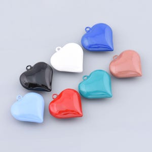 Pendentifs coeurs gonflés de couleur vive et douce pour la fabrication de bijoux DIY et accessoires de mode