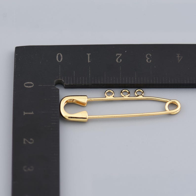 Multi-loop Safety Pin Charm in 18K Gold Filled for Trendy Jewelry DIY ...