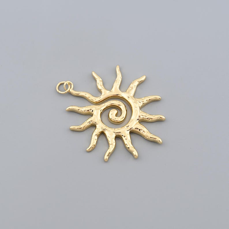 Adore Sunshine With an 18K Gold Filled Sun Pendant, Enhanced by Curved ...