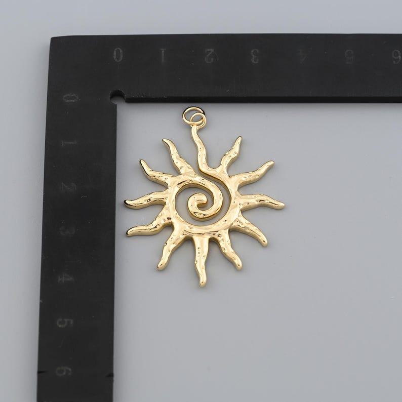 Adore Sunshine With an 18K Gold Filled Sun Pendant, Enhanced by Curved ...