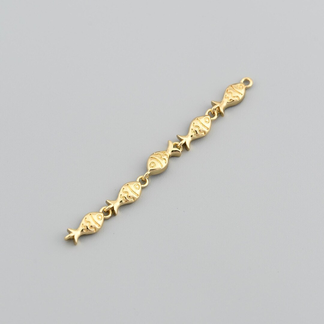 Whimsical Ocean Fish Link Connector Featuring Repeating Fish Motifs for ...