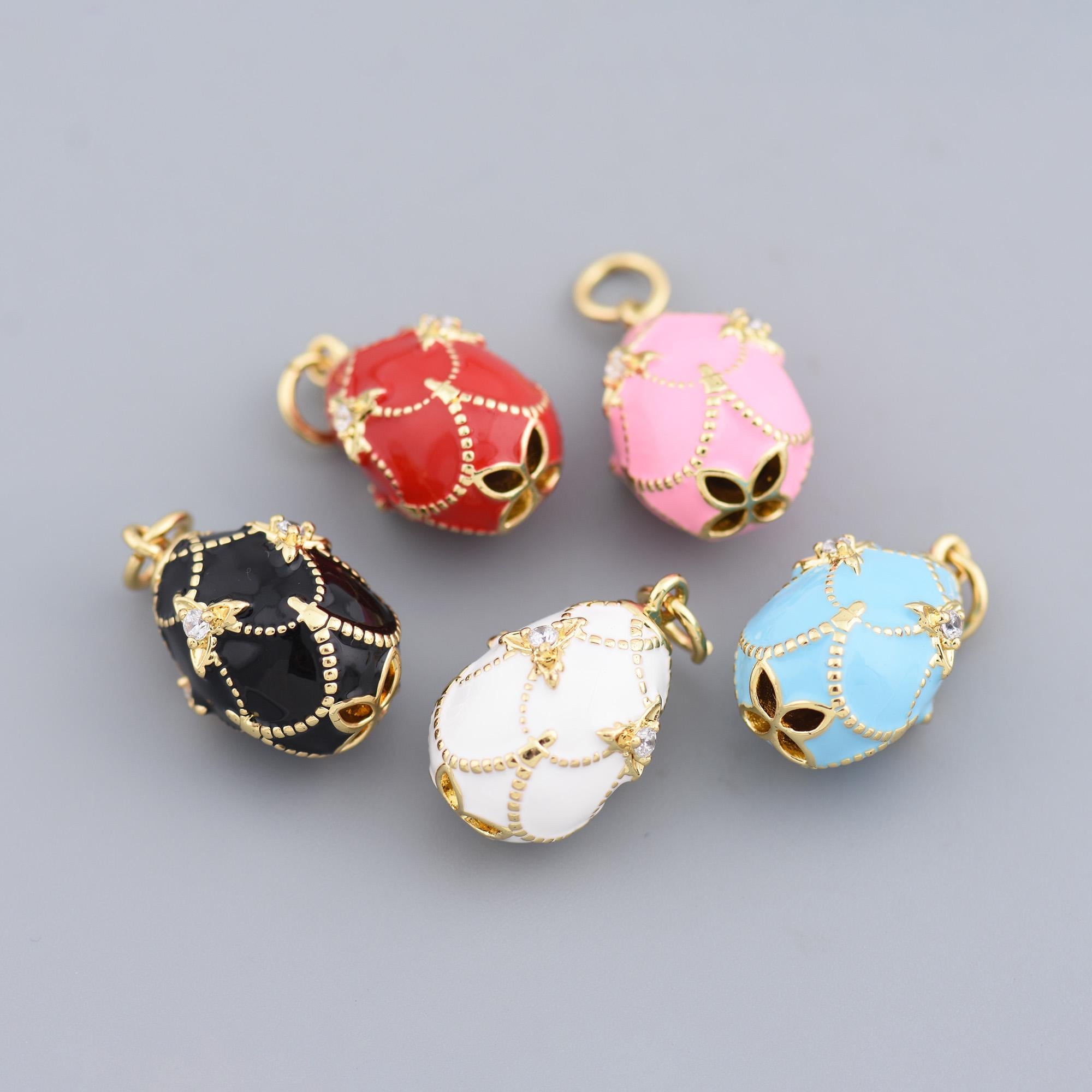 Pendentif Ajouré Oeuf Fabergé style/ Bijou fantaisie raffiné - oeuf