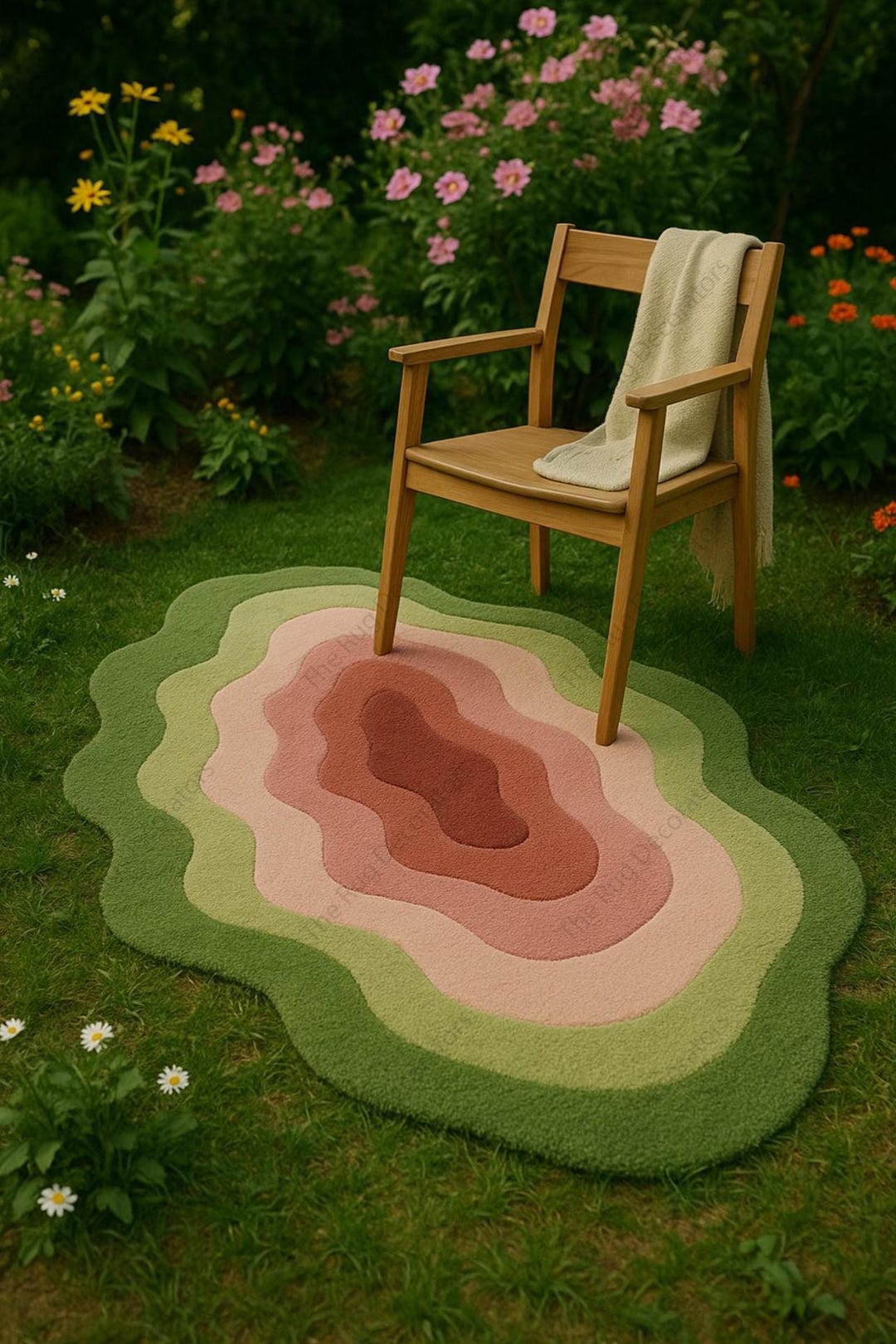 Hand Tufted Wool Rug – Organic Wavy Design, Modern Accent - Etsy