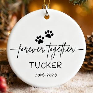 Personalisierte Haustier-Memorial-Verzierung, Hund Weihnachtsverzierung, Hunde-Memorial-Verzierung, Haustier-Memorial-Weihnachten 2025, für immer zusammen, Pfote