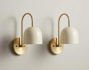 Solid Brass Dome Shade Sconce | Mid-Century Modern Wall Light Fixture