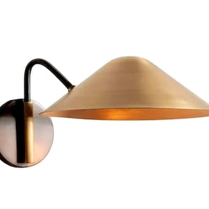 1950s Mid Century Brass Diabolo Wall Light | Handmade Italian Swing Arm Vanity Luminaire