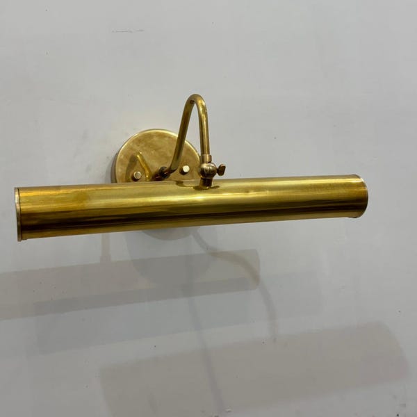 Mid Century Modern Brass Adjustable Picture Light | Picture Light Sconce Painting | Wall Sconce Adjustable | Wall Lamp | Fixture Sputnik