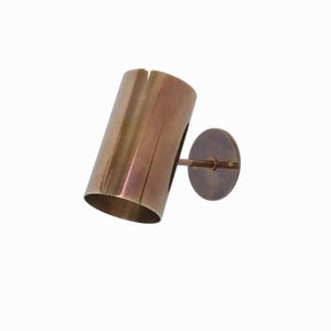 Italian Mid-Century Brass Cylinder Wall Sconce – Raw Brass Reading Lamp