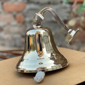 Personalized Engraved Brass Bell - Custom Antique Bell for - Engraved School Wall Hanging Bell Indoor - Brass Nautical Bell for Home Decor