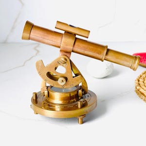 Messing Alidade Teleskop Kompass - Vintage Nautische Navigations Geschenk | Maritimer Landmesser Sammlerstück | Schreibtisch Decor