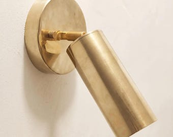 Brass Spotlight: Mid-Century Modern Adjustable Spotlight ,Flush Mount light fixture