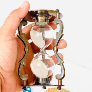 Antique-Style Brass Hourglass | Elegant Sand Timer Accent