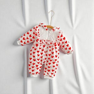 Winter Baby Girl Hooded Cotton Jumpsuit 0-3Y | Round Heart Print Infant Romper | Warm Thick Jacket for Toddlers