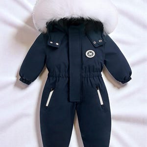 Winter Baby Snowsuit -30 C Thick Hooded Romper Waterproof Ski Suit Warm Outerwear Jumpsuit for Boys Girls Infant Toddler