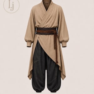Desert Nomad Wrap Robe Set  | LARP Outfit | Samurai Inspired Tunic & Harem Pants