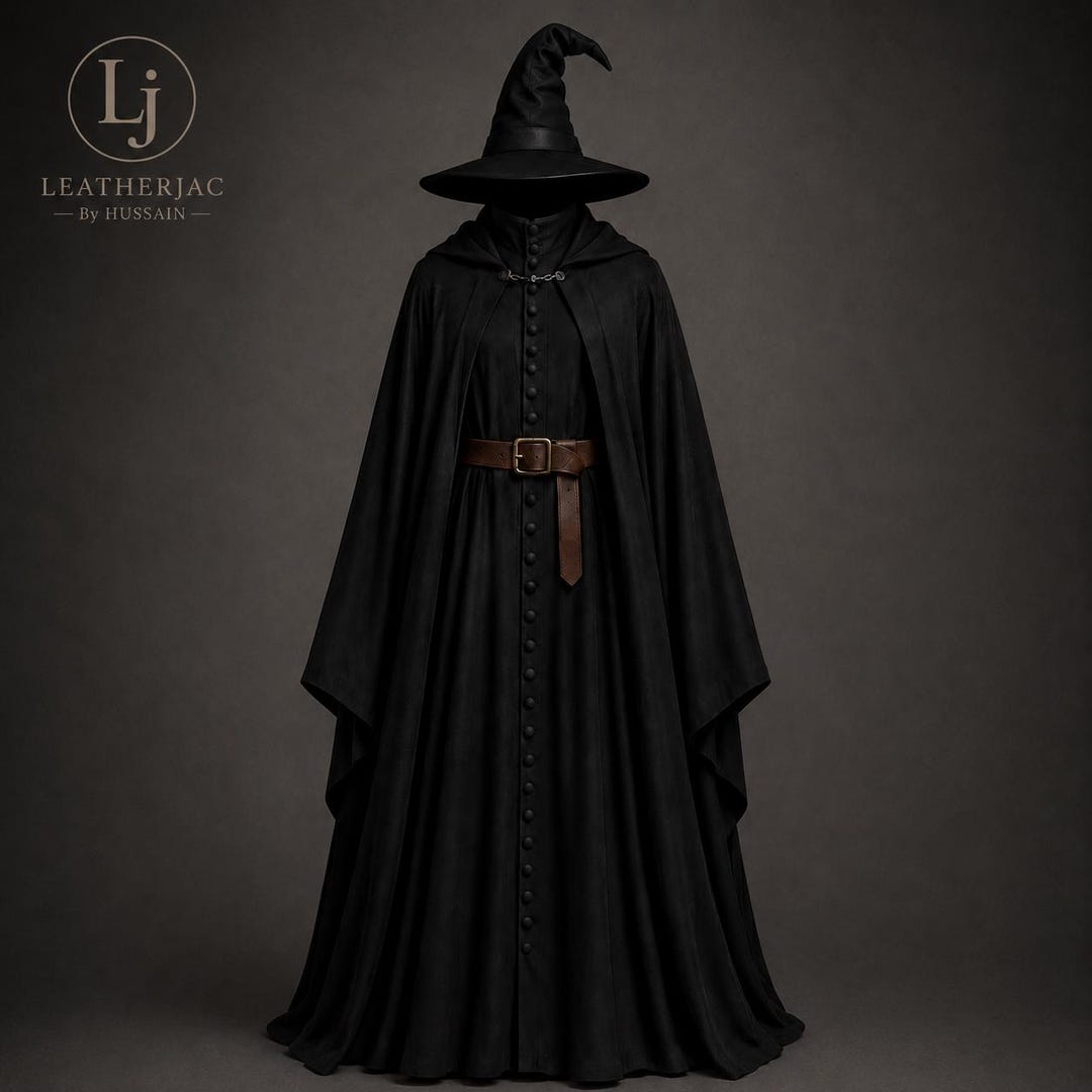 Wizard Cloak Outfit | Medieval Robe, Hat Set, Fantasy Costume - Etsy