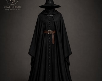 Wizard Cloak Outfit | Medieval Robe, Hat Set, Fantasy Costume