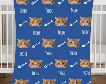 Coperta personalizzata per animali domestici con foto e nome dell'animale, coperta personalizzata per cani, coperte personalizzate per cani, coperta con foto di gatti, regalo per papà cane, coperta con foto di animali domestici