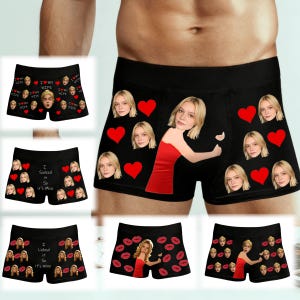 Personalized Face Boxers, Custom Photo Underwear for Him, Photo Anniversary Gift, Valentines Gifts for him,Face Socks,Face Boxer Briefs,