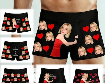 Boxer personalizzati con il volto, biancheria intima personalizzata con foto per lui, regalo di anniversario con foto, regali di San Valentino per lui, calzini con il volto, boxer con il volto,