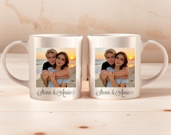 Tazza da caffè personalizzata con foto, tazza da caffè con foto personalizzata, regalo di San Valentino, tazza regalo per lui/lei, tazza con logo e testo personalizzabile per uomo/donna