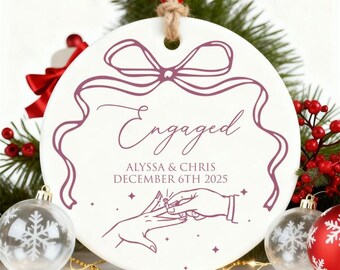Ornamento di fidanzamento personalizzato, decorazione da appendere per fidanzati, ornamento per fidanzati 2025, ornamento di nozze personalizzato, regali per sposi novelli, regalo di San Valentino