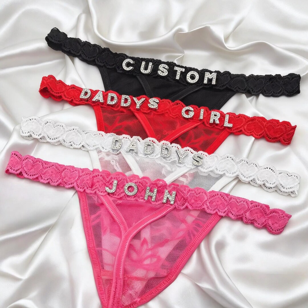 Custom Thong G-strings With Gold Charms Name • Personalized Thong With ...