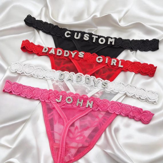 Custom Thong G-strings With Gold Charms Name • Personalized Thong With Name • Custom Thong • Custom Name Thong • Anniversary Valentines Gift