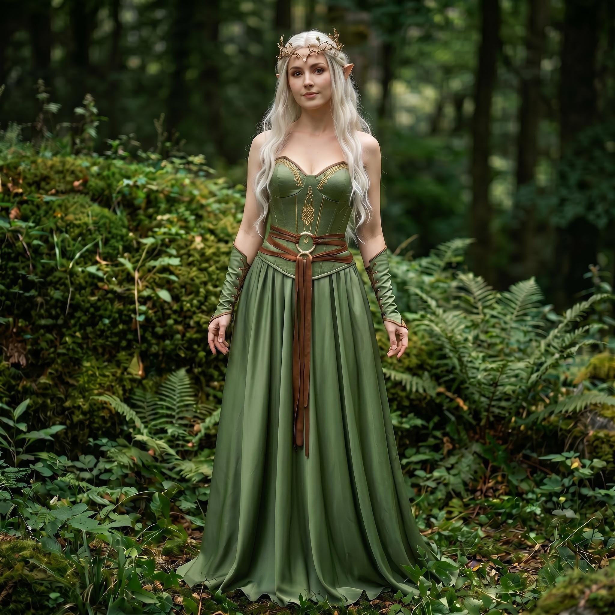 blonde woman in green dress The Margot Dress in Grafton Green Velvet Grafton Green Velvet / S main image 0