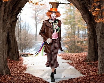 Couple Mad Hatter Costume Halloween, Partner costume,Mad Hatter Cosplay, couple Larp costume, Alice in Wonderland Hatter, carnival costume