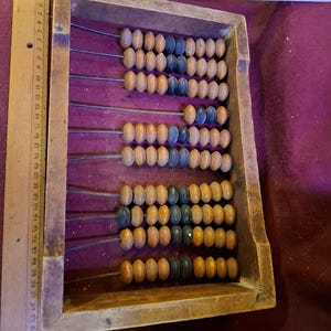 Vintage original wood abacus [OTH10340]
