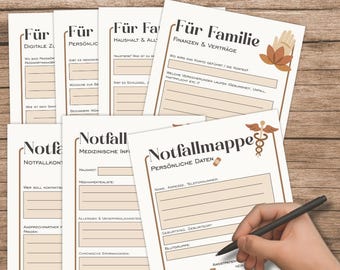 Emergency Folder for Printing | Planning & Organization for Emergencies | Instant Download | Ideal for Seniors | Checklist in Case of Death